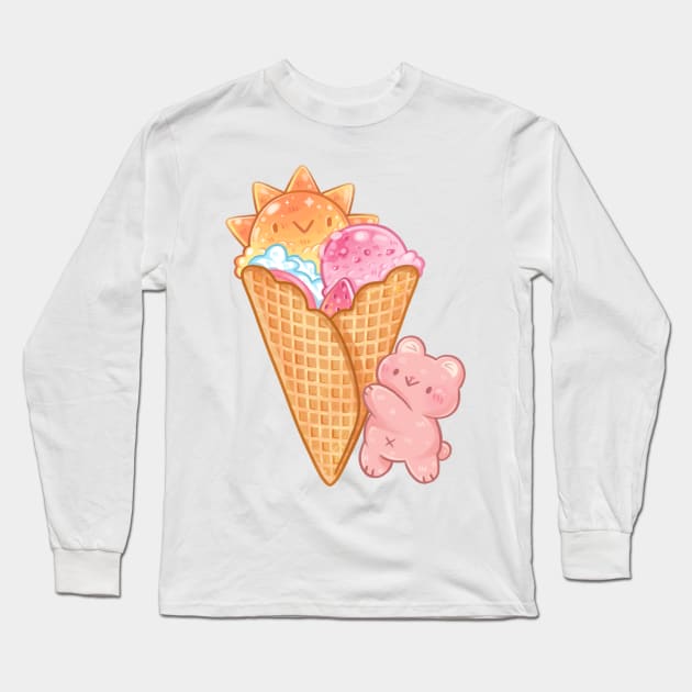 Sunny Ice Cream Long Sleeve T-Shirt by Kukoo.Kat